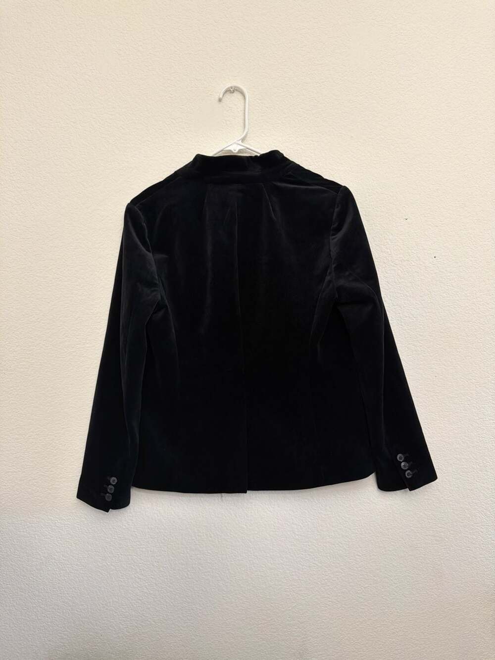 Maison Jules Black Velvet Single Button Blazer Jacket Size 8 - Picture 3 of 5